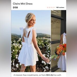 Show Me Your Mumu Claire Mini Dress in white poplin.